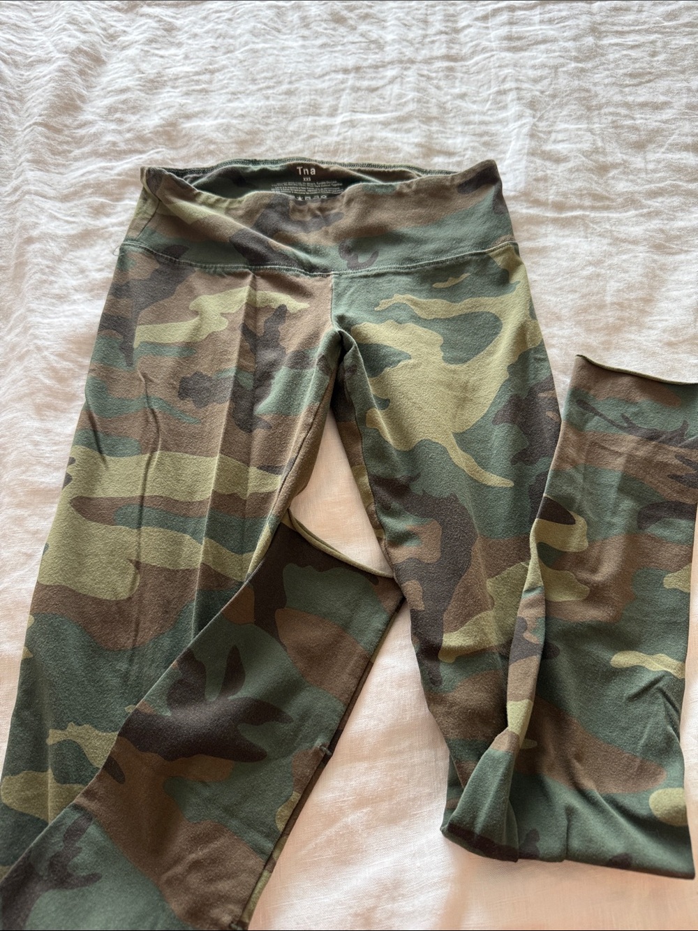 TNA Green Camo High-Rise Leggings